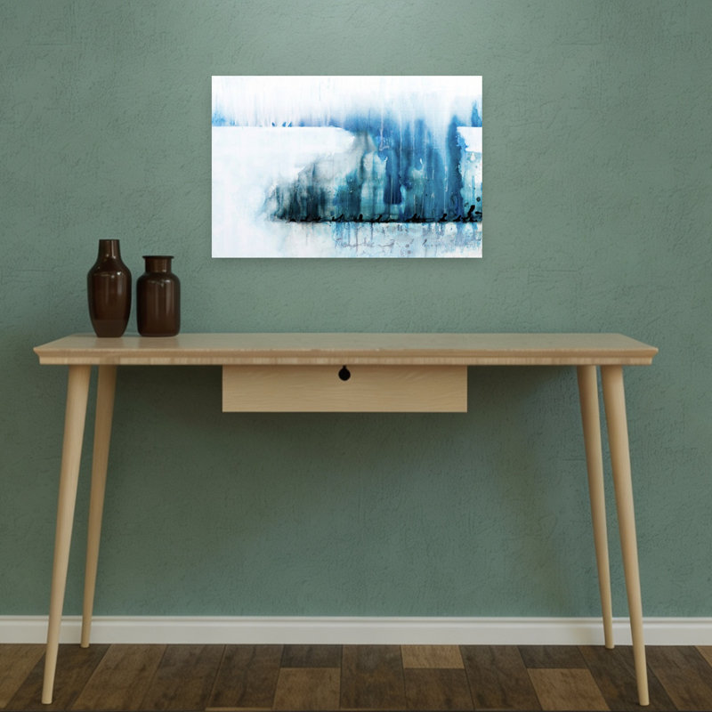 Art mural de paysage océanique abstrait abstrait, 12" H x 18" W