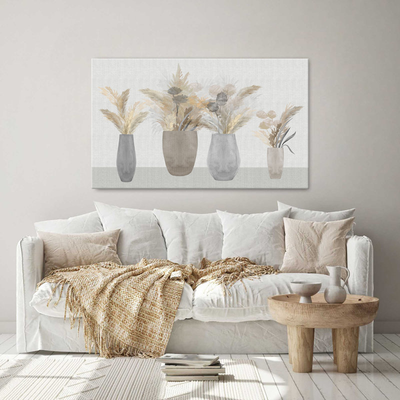"Cattail Still Life" par Susan Jill, reproduction sur toile, H 24 po x l 40 po x P 1,5 po