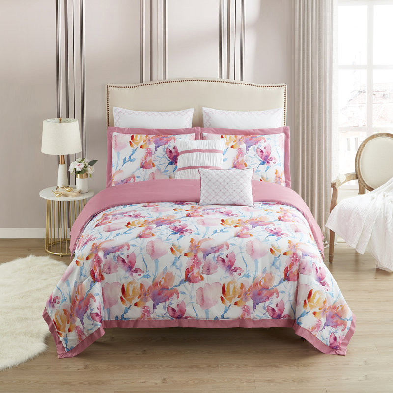 Melrose 7 Piece Comforter Set, King Comforter + 4 Shams + 2 Throw Pillows