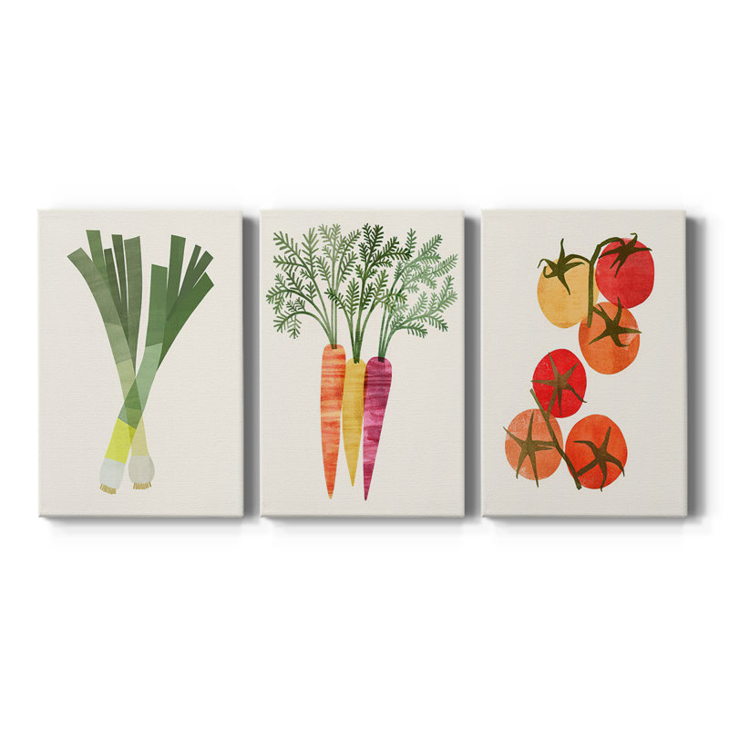 Organic Veg II - toile tendue sur mesure - 3 pièces, H 48 po x l 96 po