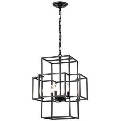 Luminaire suspendu noir mat et doré à 4 lanternes, plafond luxueux pour couloir, vestibule, bureau, bureau, hauteur réglable en métal à niveaux - doré, cuisine moderne,