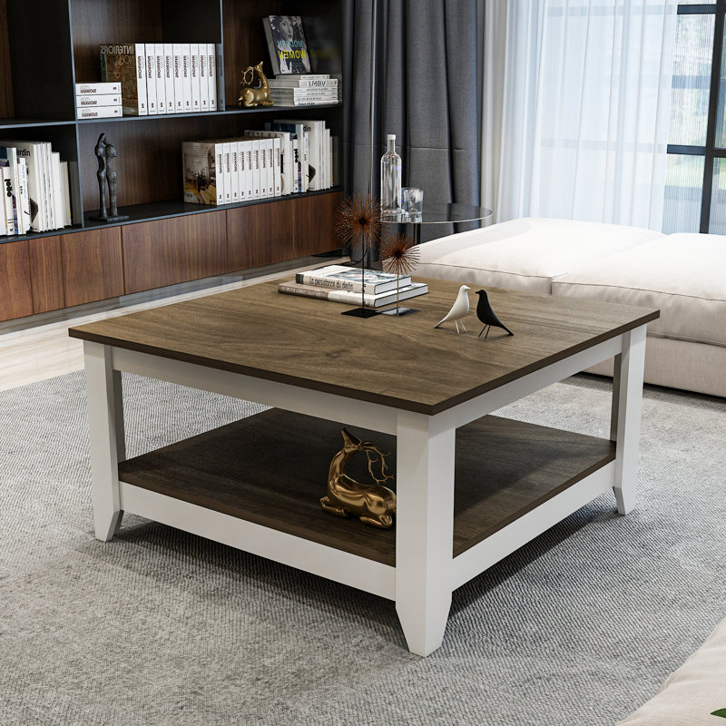 Lea 90 Cm Square Coffee Table, Brown