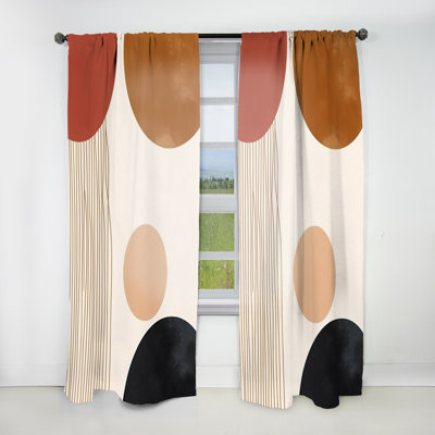 Bae - Minimalism Curtain - Room Darkening Abstract Curtain - 1 Panels