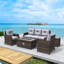 Anatoly 5 - Person Wicker Patio Dining Set with Rectangular Table , Cushions Included-71468730-71468729