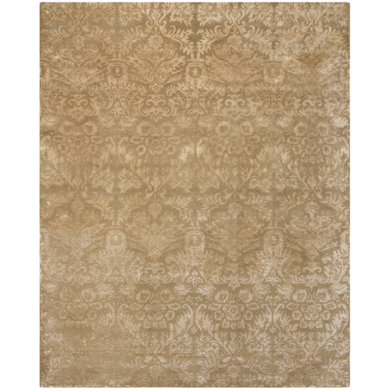 Aletse Hand Tufted Viscos/Wool Oriental Rug in Honeycomb, Rectangle 7'9" x 9'9"
