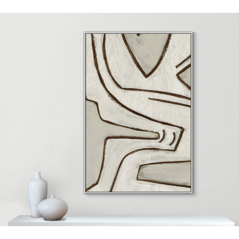 Dessin au trait - reproduction sur toile flottante, L 41,5 po x H 61,5 po, Blanc