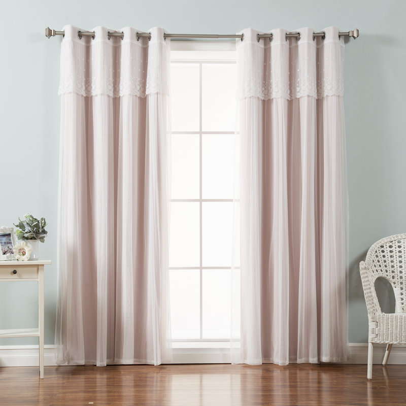 Paire de rideaux obscurcissant et isolant avec œillets Crenshaw, Rose, L 52 po x H 84 po