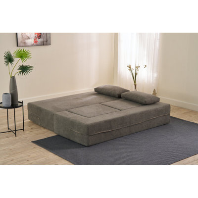 Luxurious 2-Seat Sofa Bed, Grey Chenille Fabric, 59.1 x 29.5 x 35.4 inches | 100% Foam Body, No Hard Inner Structure, 30 DNS Soft Foam for Ultimate Comfort | Eco-Friendly, No Assembly Required, Perfect for Small Spaces
