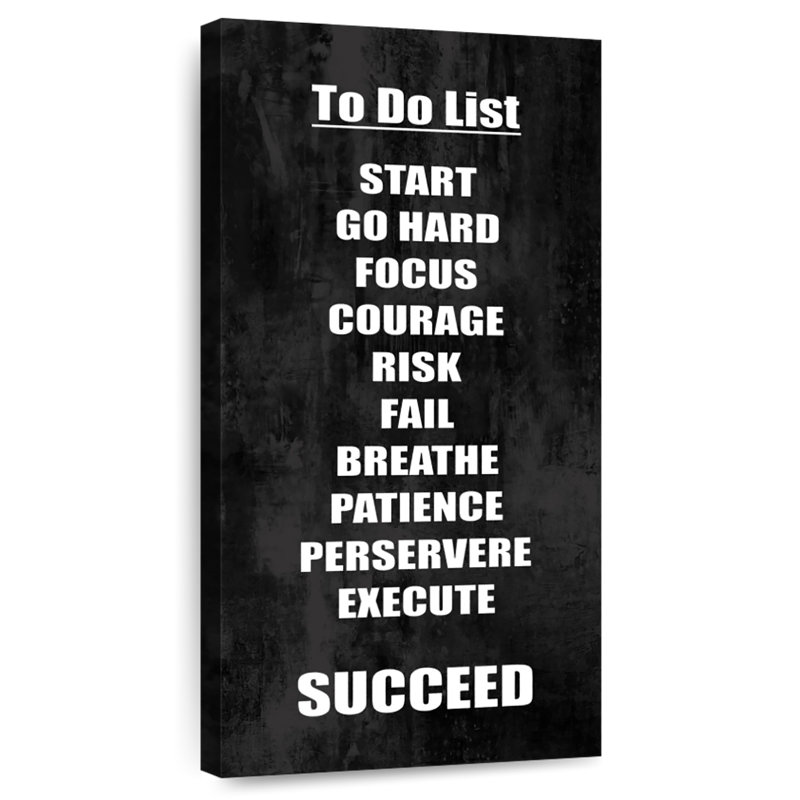 To Do List On Black, 24" H x 12" W