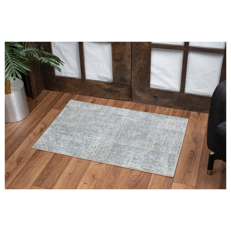 Tapis bleu élégant Elegance, Rectangle 5 pi 3 po x 7 pi 3 po