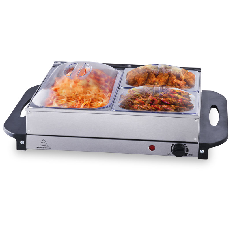 Chauffe-plat et comptoir en acier inoxydable 5 pte Sebago