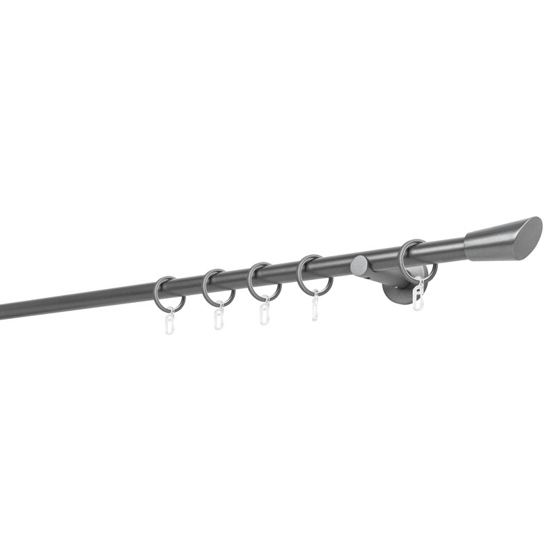 Curtain Rod, 2cm H x 240cm W x 6.5cm D, Anthracite