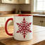 1pc Novelty Red Snowflake Mug Coffee Cup Juice Cup Fun Gift.