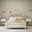 Table de chevet pour enfants avec tiroir en forme de vague, table de chevet blanche moderne, petite table de bout avec tablette de rangement ouverte pour chambre d'enfant