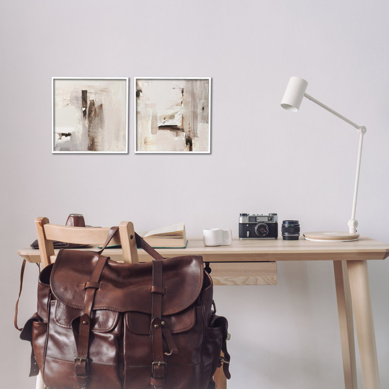  «Neutral Forms on Beige», ensemble de 2 estampes numériques par Susan Jill, H 12 po x l 12 po