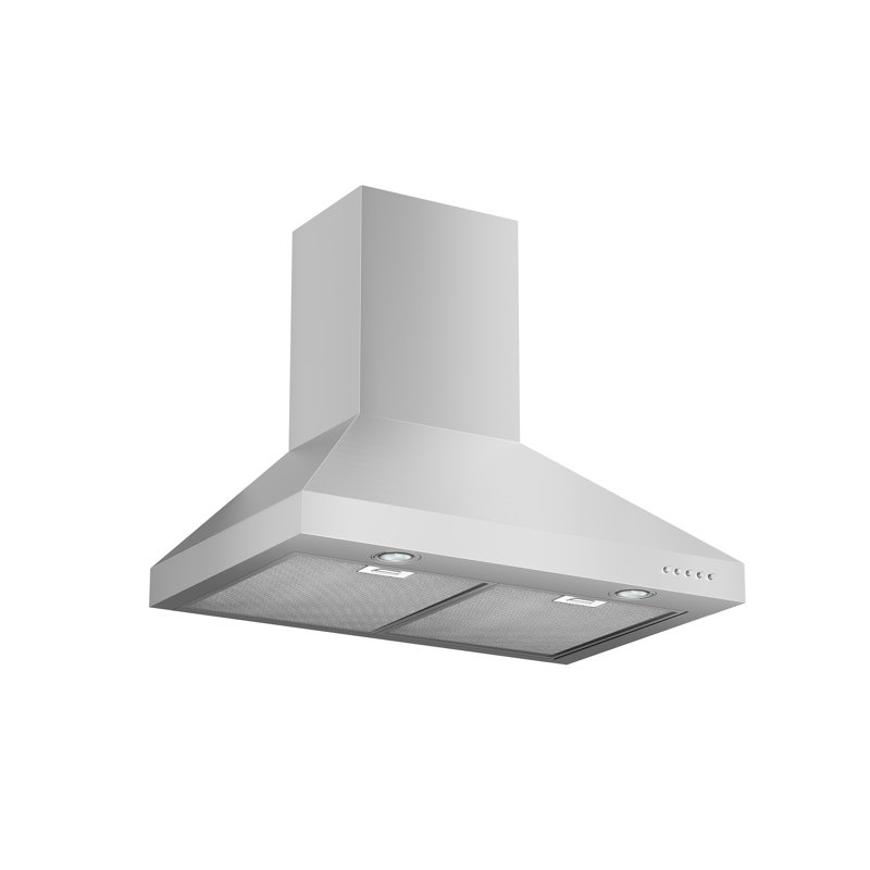 Hauslane Wall Mount Range Hood | Wall Chimney | 6” Duct/Ductless Convertible, Strong Suction, Six-layer Aluminum Filters, Changeable LED Lamps, Stove Kitchen Vent Hood