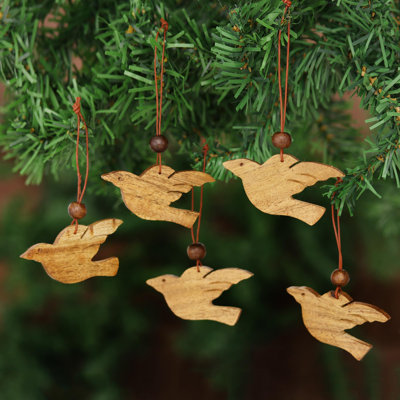 1.6'' Handmade Wood Hanging Figurine Ornament