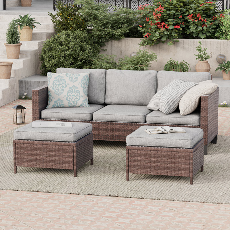 Madysun 3 - Person Patio Conversation Set, Leaden Gray