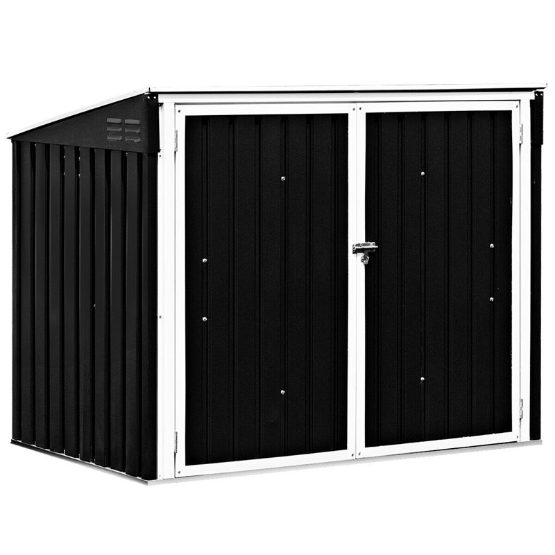 Remise à déchets horizontale en métal l 5 pi x P 3 pi