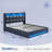 Jilissa Upholstered Bookcase Lift Up Storage Bed with Charging Station and RGB LED Lights-688655812-688655817