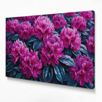 «Botanical Rhododendrons», art mural sur toile mauve