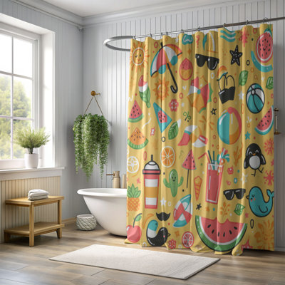 Rideau de douche standard 1 pièce Summer Flashback