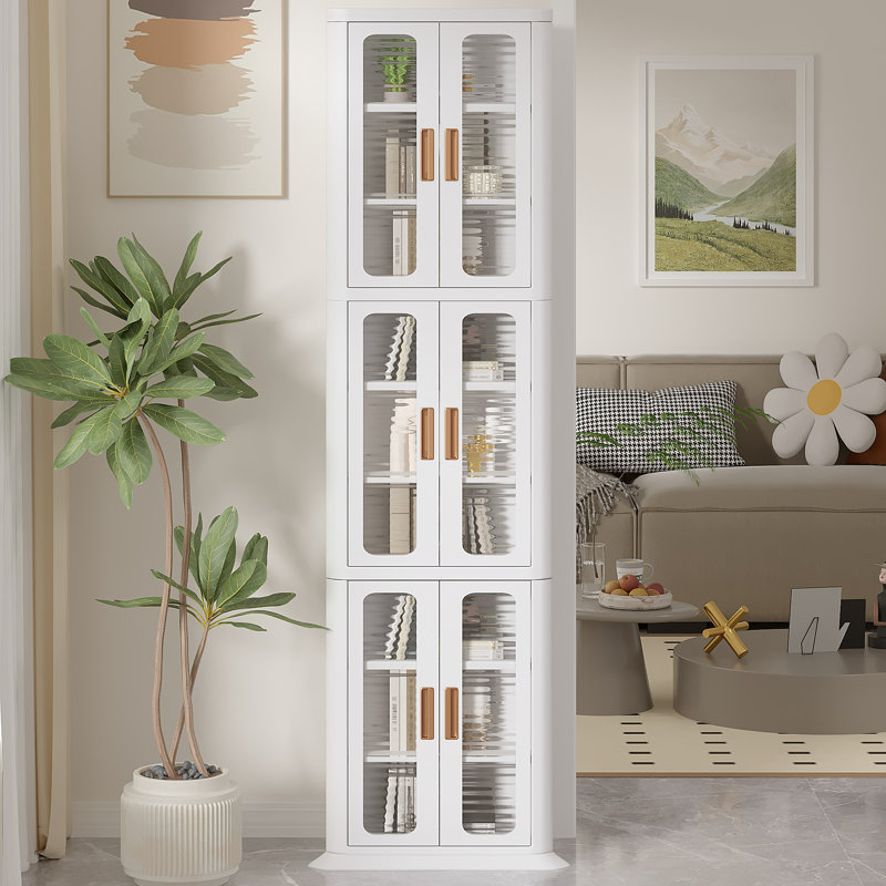White 3-Tier Corner Storage Bins Stackable Multipurpose Storage Organiser Cabinet