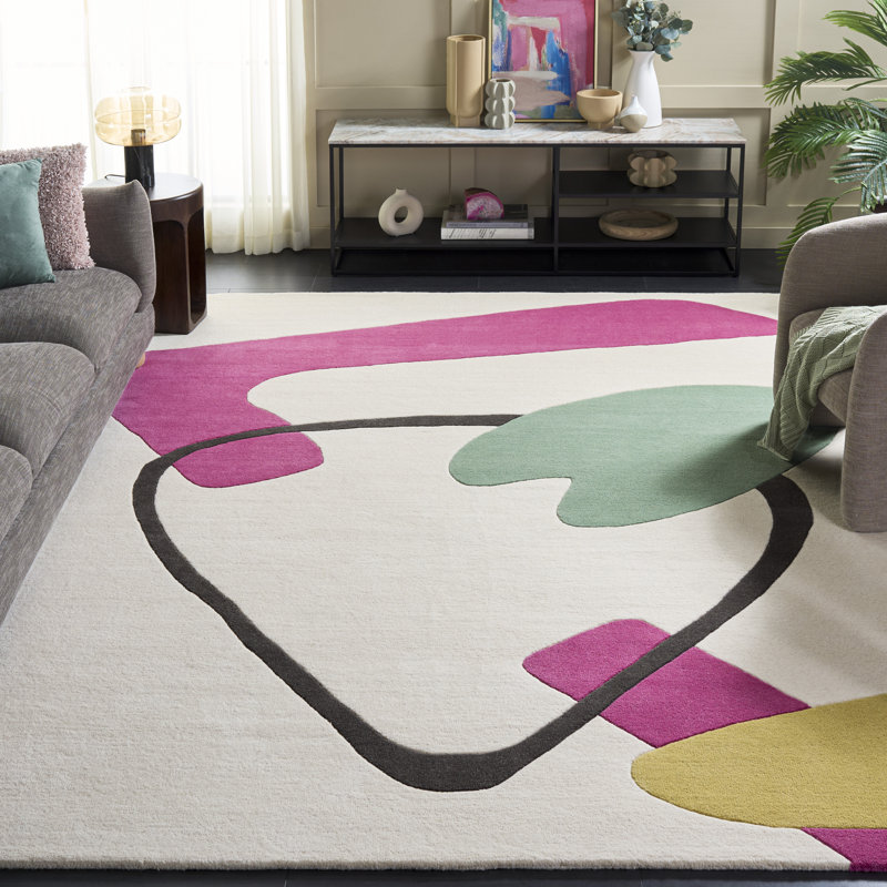 Tapis Fifth Avenue 142 ivoire / rose, Rectangle 8 pi x 10 pi