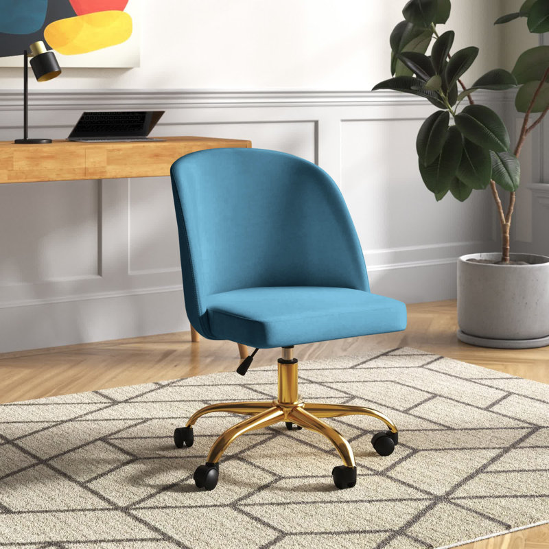 Velvet Office Chair, Blue