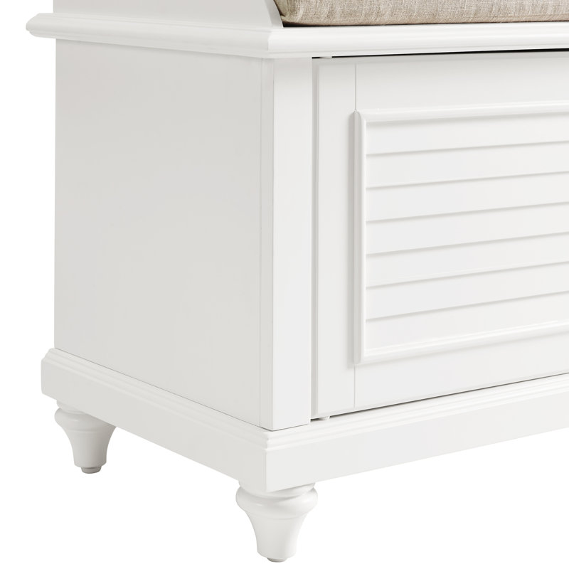 Banc de rangement avec armoires Ribbs, Blanc