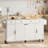 69" Rolling Kitchen Carts with Double Trash Storage Cabinet and Drawers, Kitchen Island with Power Outlet & Soild Wood Drop Leaf-1104594430