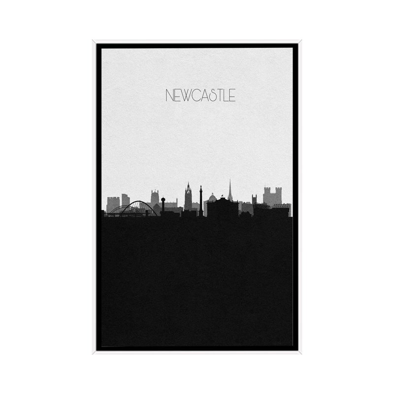 Newcastle, England City Skyline by Ayse Deniz Akerman - Print on Canvas, 101.6 cm H x 66.04 cm W, White