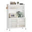 Armoire de cuisine, armoire de rangement haute avec portes en verre et tablettes réglables, armoire autoportante