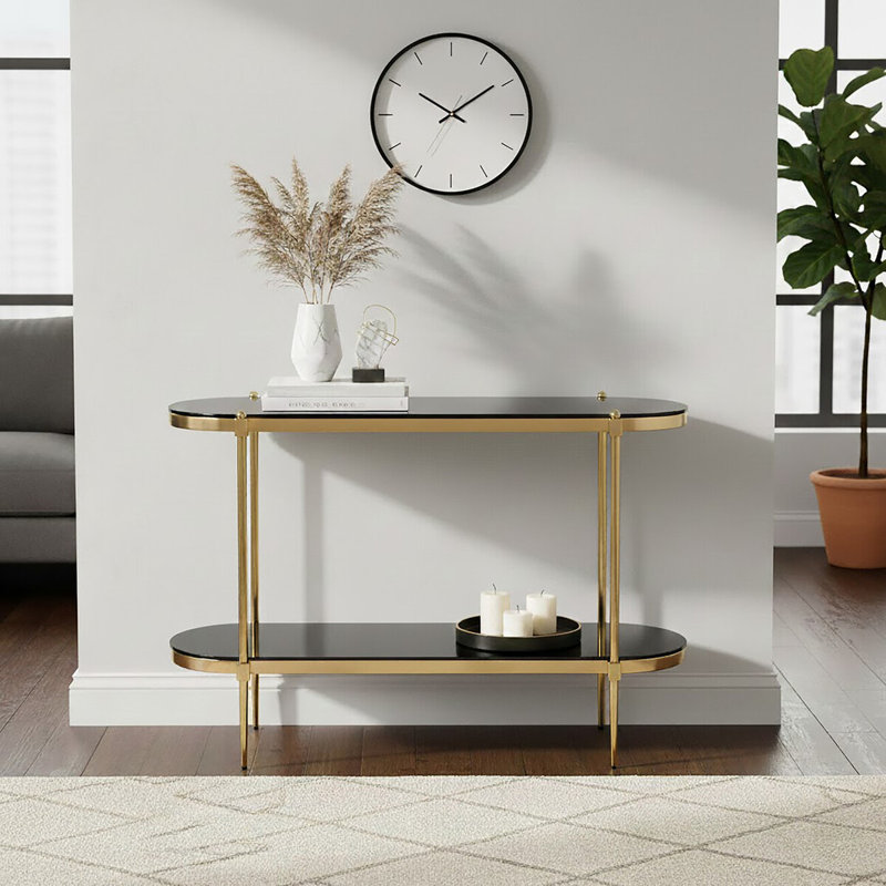 Hakon 120cm Glass Top Console Table