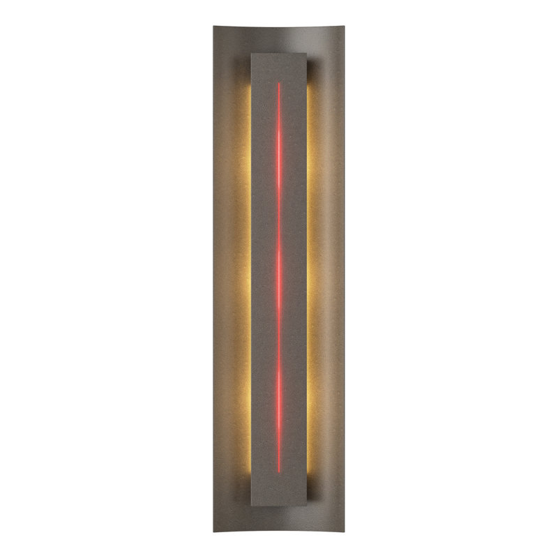 Gallery Dimmable Flush Mount Scone, Dark Smoke, Red, 4.3" W x 24.5" H x 3.3" D