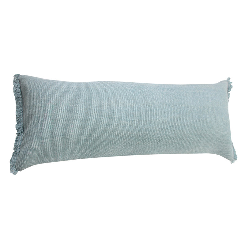 14" X 36" 100% Cotton Zippered Pillow, Light Blue