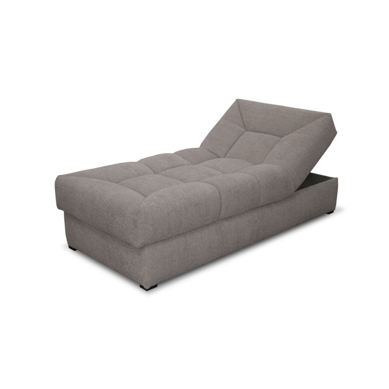 Upholstered Chaise Lounge, Light Brown