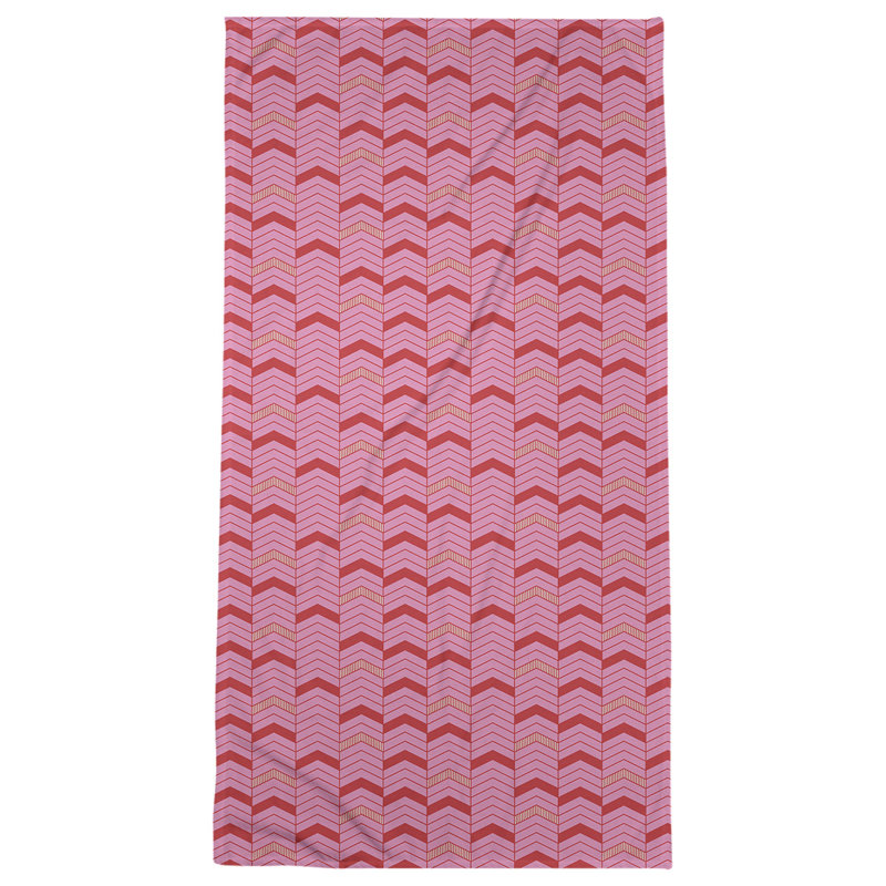 Beach Towel, Pink/Red/Beige, Microfiber
