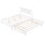 Lit plateforme double avec lit gigogne réglable, blanc