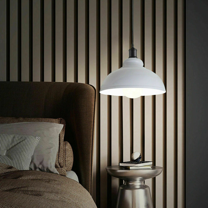 Trabelsi 17cm H Metal Dome Lamp Shade, White