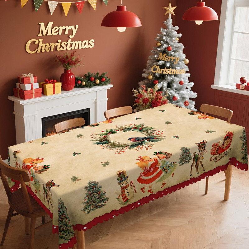 Nappe en polyester lavable Christmas, L 70,8 po x l 55,12 po