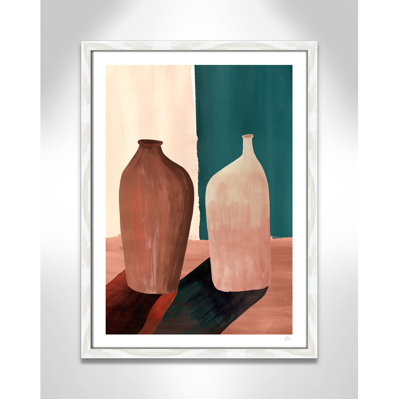Contrast Pots Print par Violets Print House, L 17 po x H 23 po, Impression encadrée, Grain de bois blanc