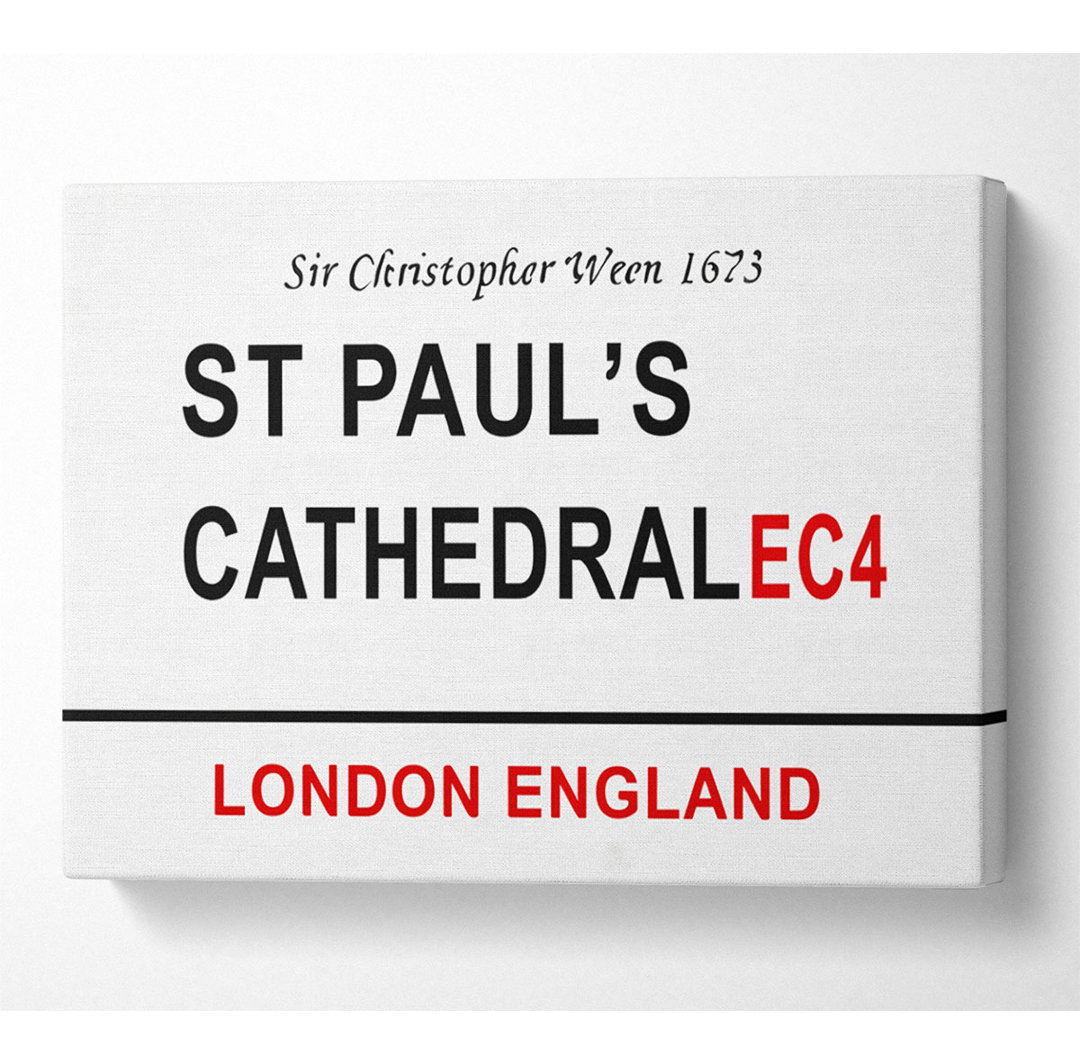 St. Pauls Cathedral Schilder - Wrapped Canvas Typografie