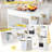 Wooden Kitchen Playset With Removable Cart, Toddler Pretend Play Toy Kitchen