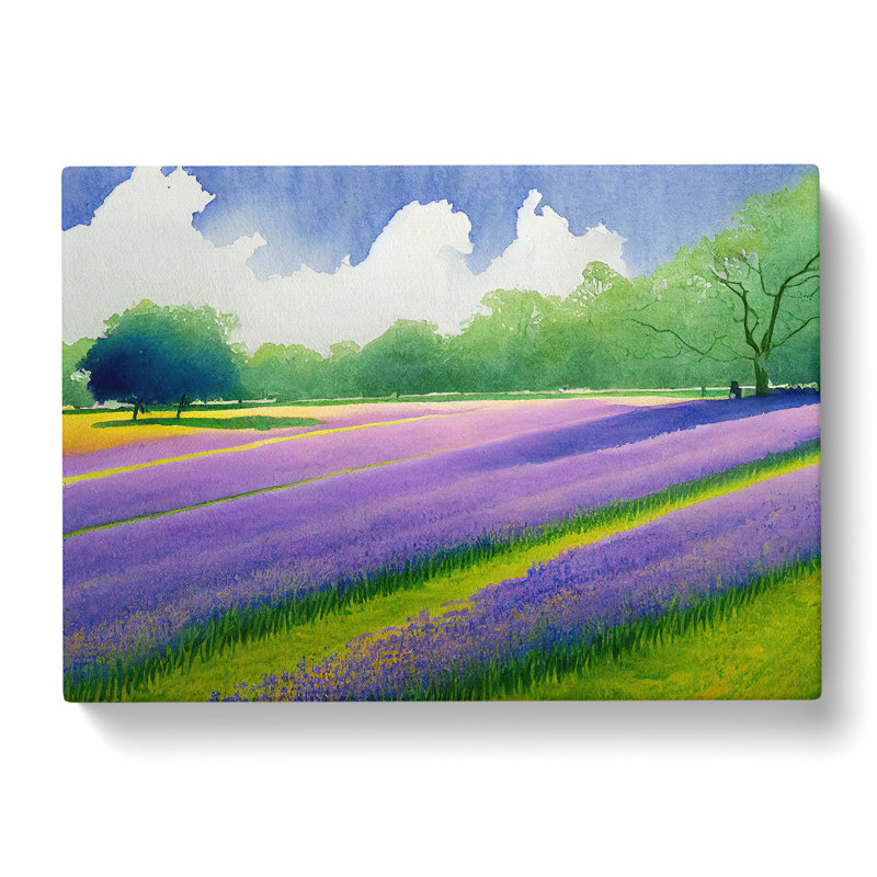 Serene Bluebell Field Vol.2 - Wrapped Canvas, 35cm H x 50cm W x 3cm D