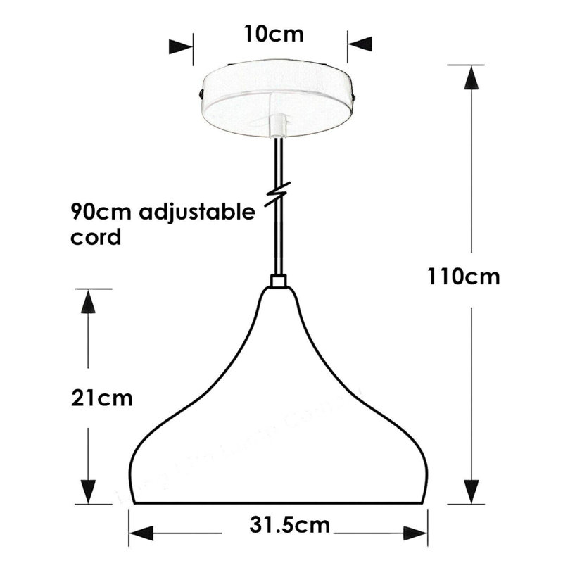 Shinae 1 - Light Teardrop Pendant, White, White
