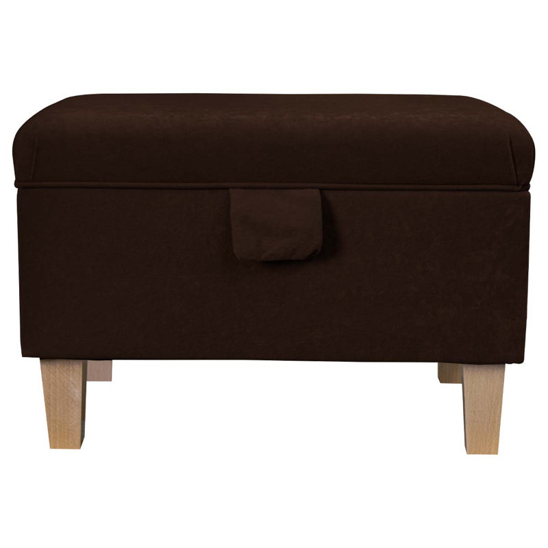 50cm Wide Rectangle Solid Colour Footstool Ottoman with Storage