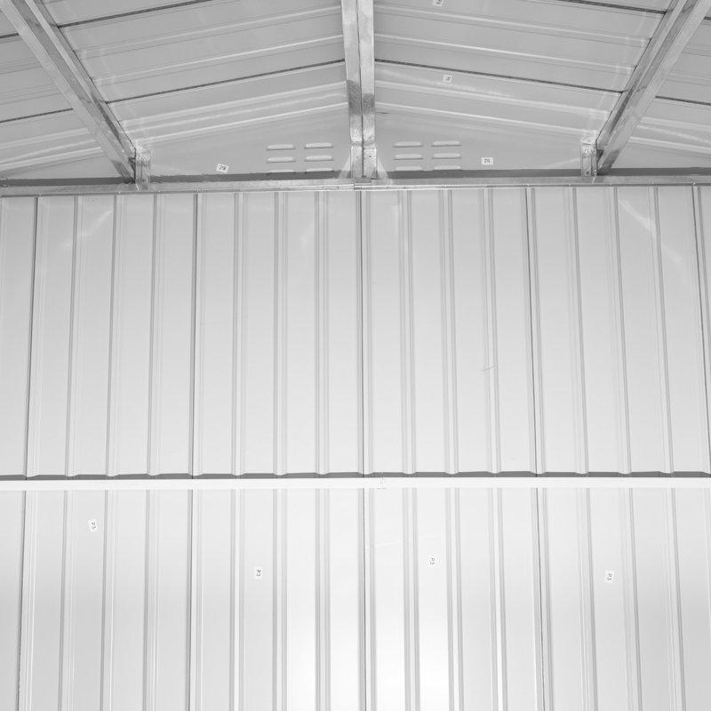 Gray 8' x 8' Metal Outdoor Storage Shed with Lockable Doors