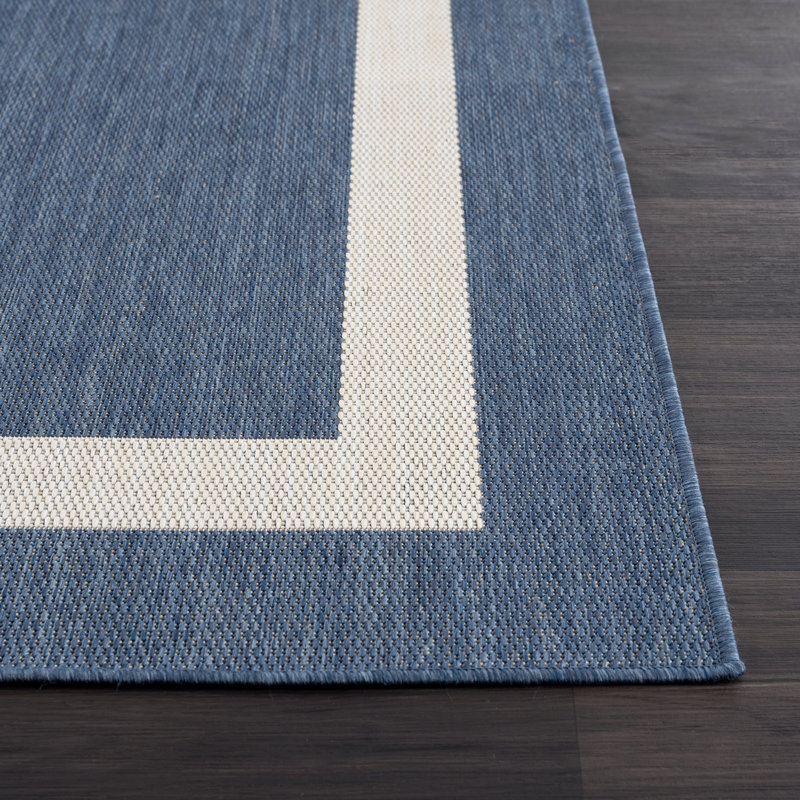 Ensemble de tapis intérieur / extérieur bleu Mekih, Rectangle de 10 pi x 14 pi