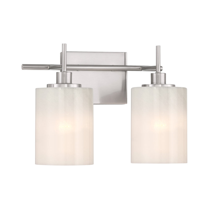 Éclairage pour salle de bain 2 lumières Omperkash, Nickel brossé